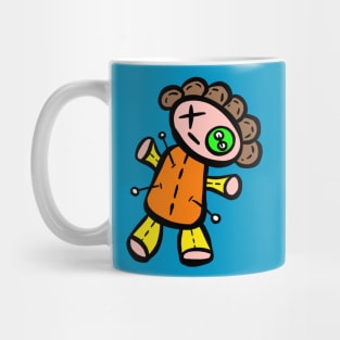 Voodoo Doll Cartoon Curly Dolly Pins Mug